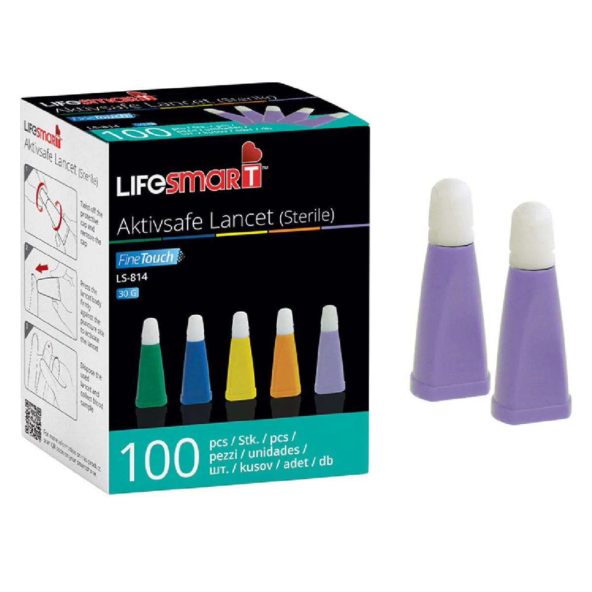 LifeSmart Single Use Aktivsafe Lancets x 100