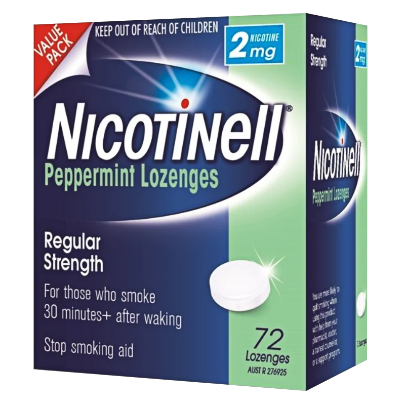 Nicotinell Regular Strength 2mg 72 Lozenges – Peppermint