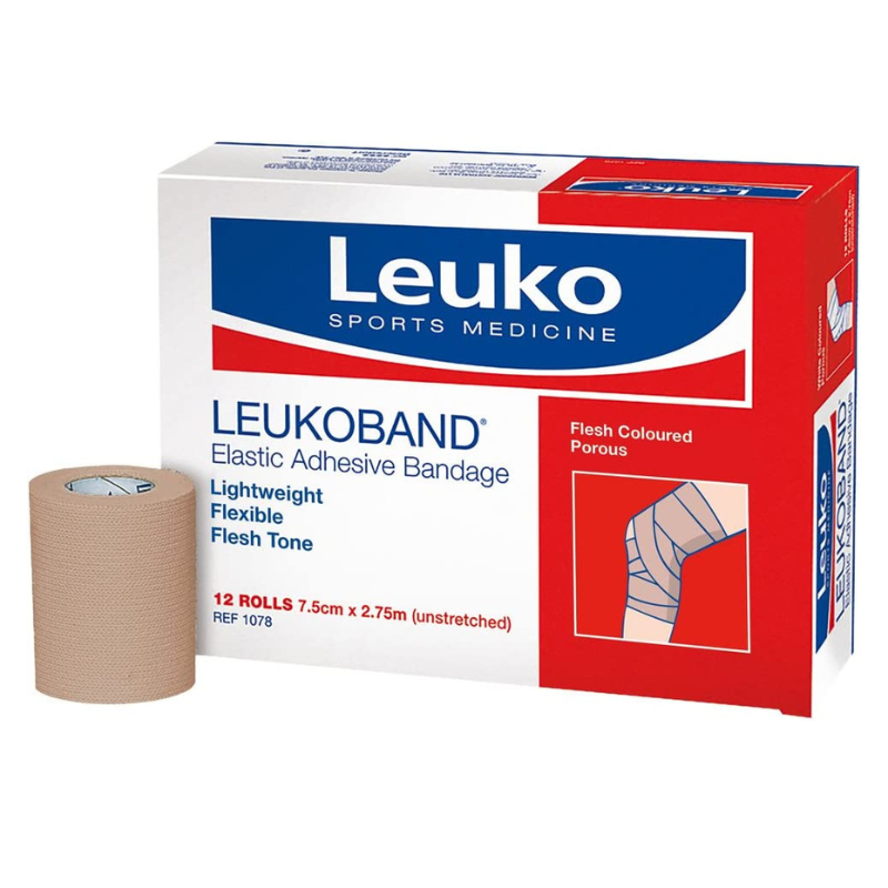 LEUKOBAND PREMIUM 7.5CM X12 ELASTIC ADHESIVE BANDAGE - 12 ROLLS