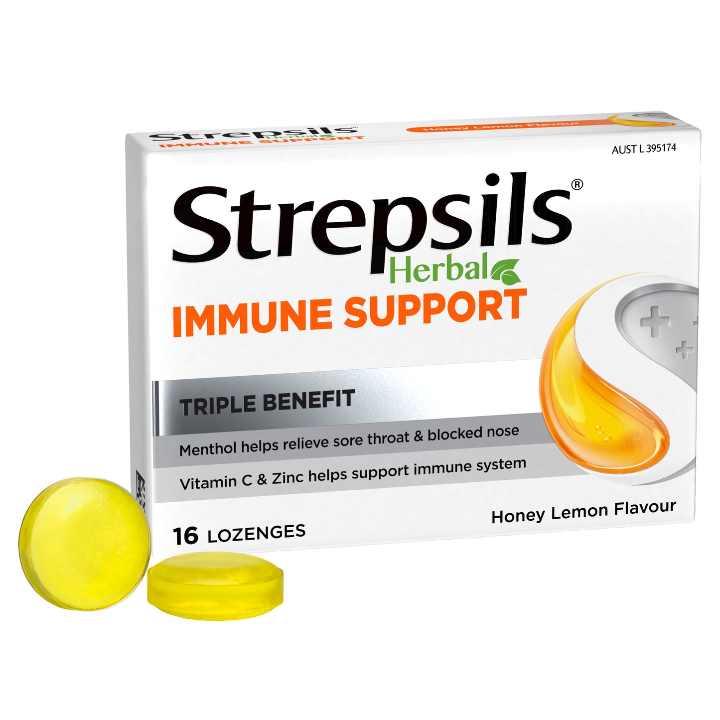 Strepsils Immune Support Honey & Lemon Lozenges 16