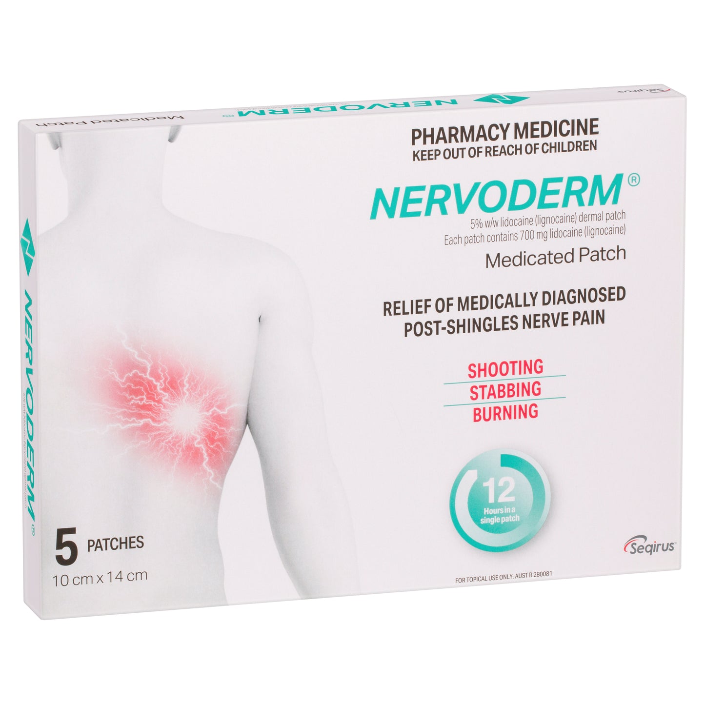 Nervoderm Lidocaine 5% Medicated Patches 5