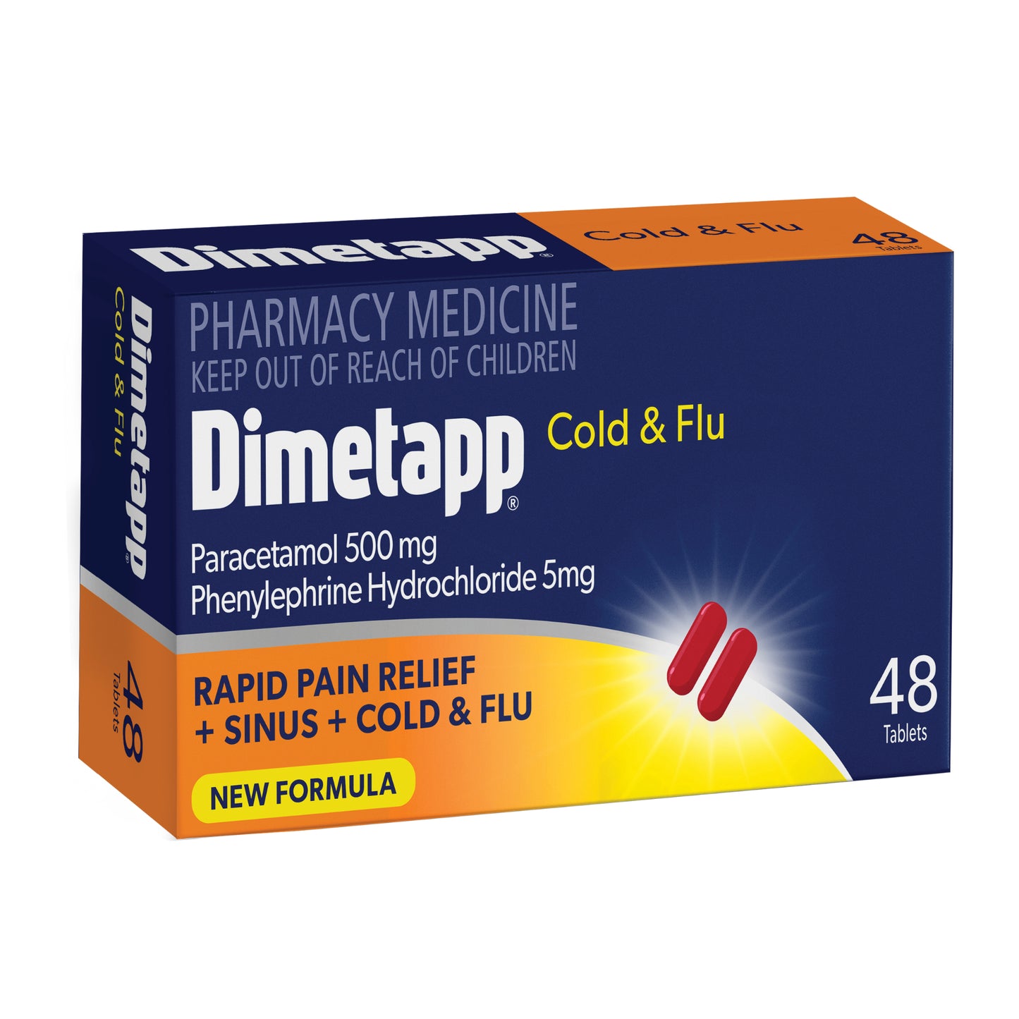 Dimetapp Cold & Flu Decongestant Tablets 48
