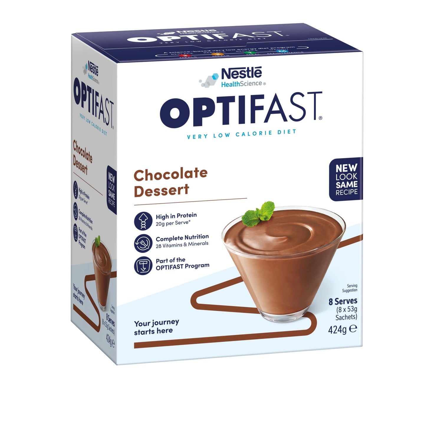 Optifast VLCD Chocolate Dessert Shake 53g 8 Pack