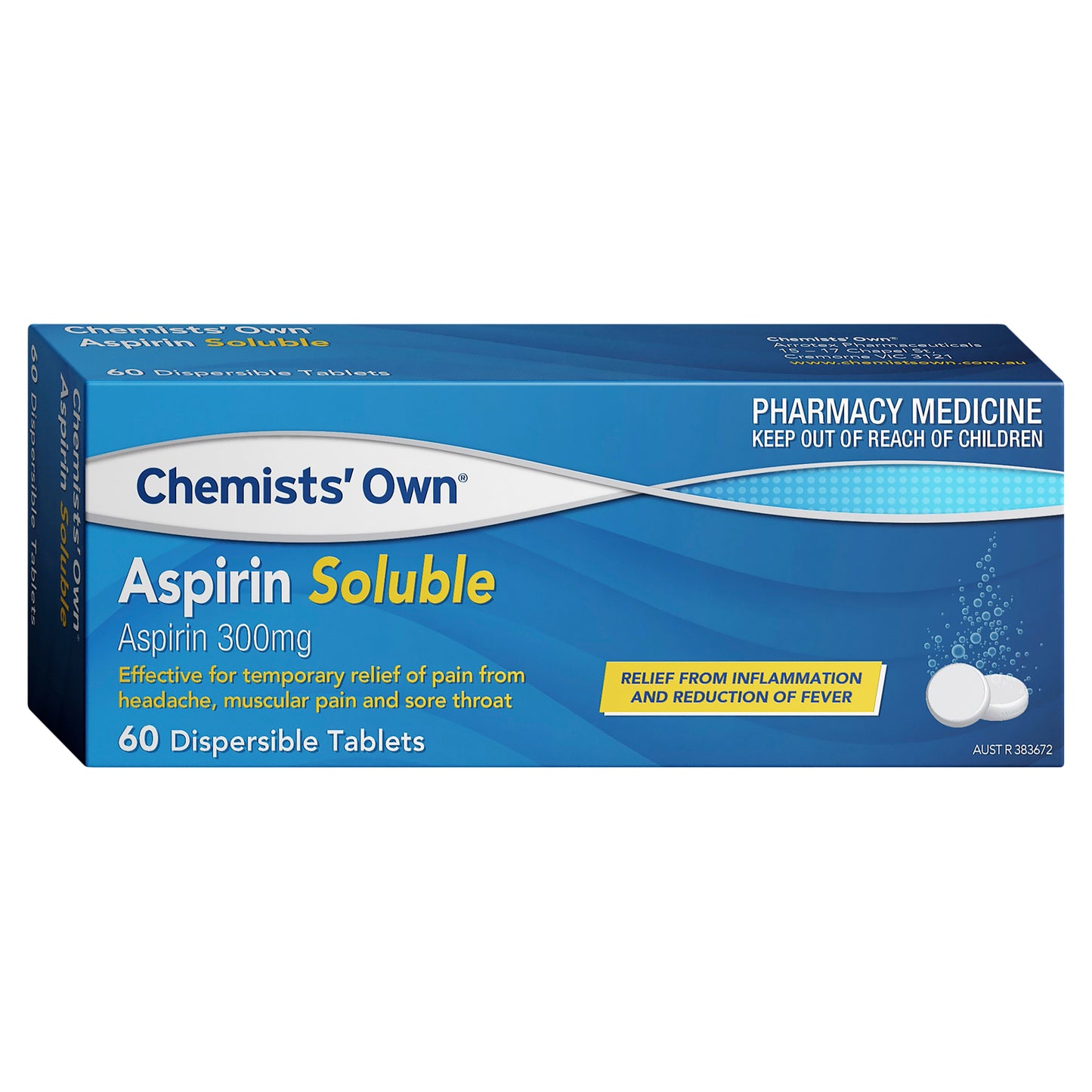 Chemist’s Own Soluble Aspirin 300mg Tablets 60
