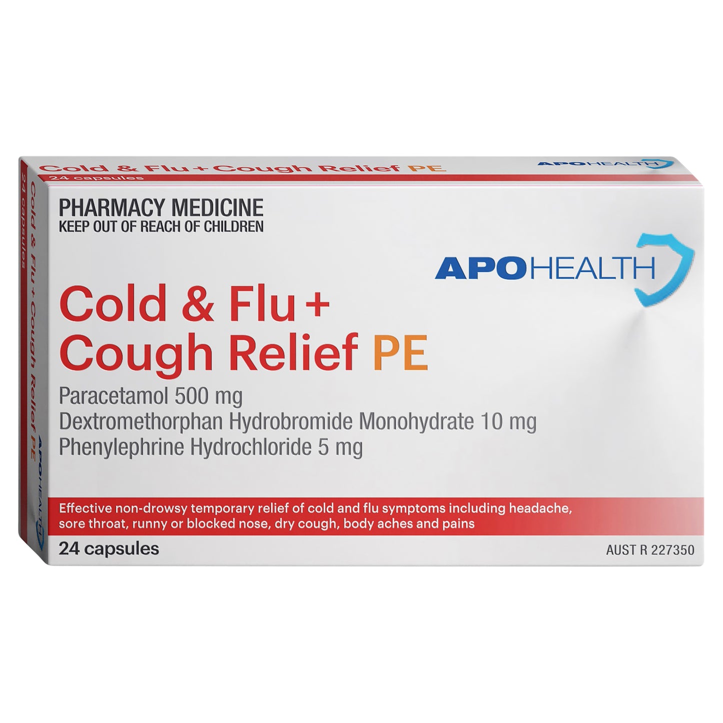 APH Cold & Flu Cough Relief Phenylephrine Capsules 24