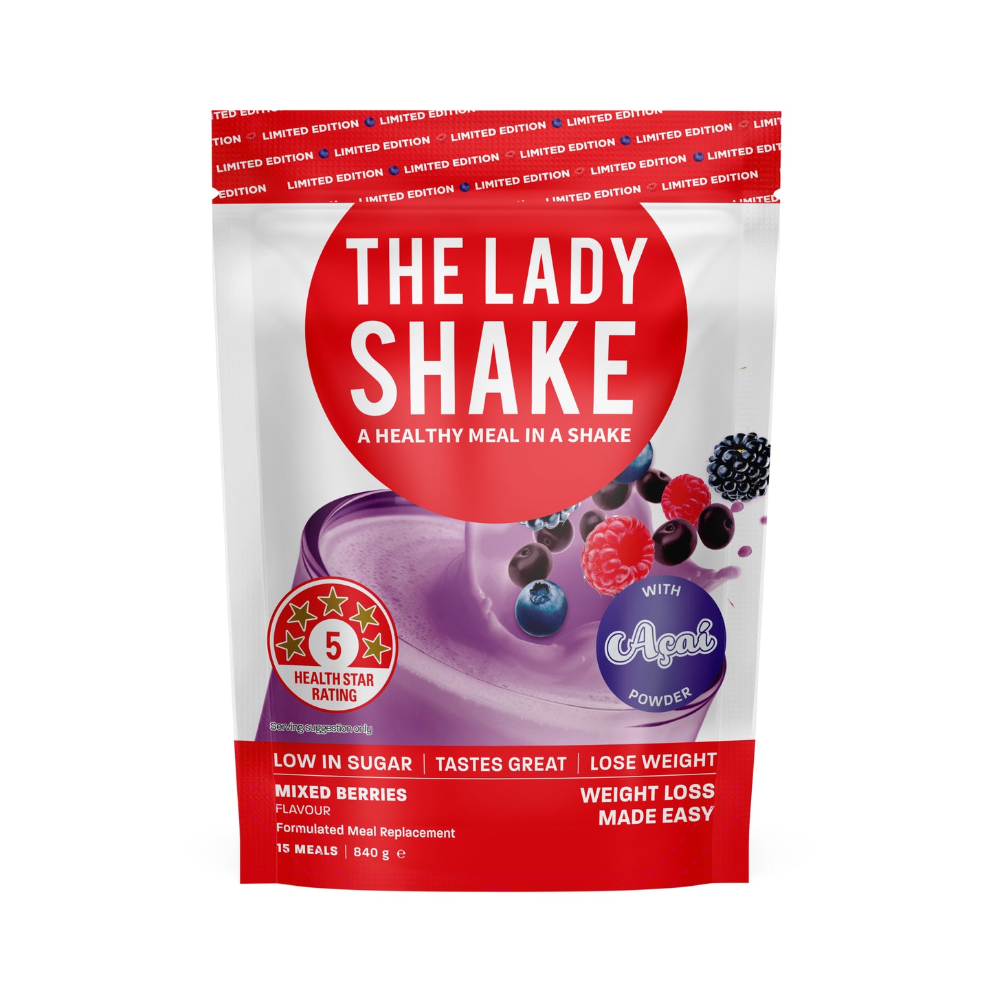 The Lady Shake Mixed Berry Smoothie 840g