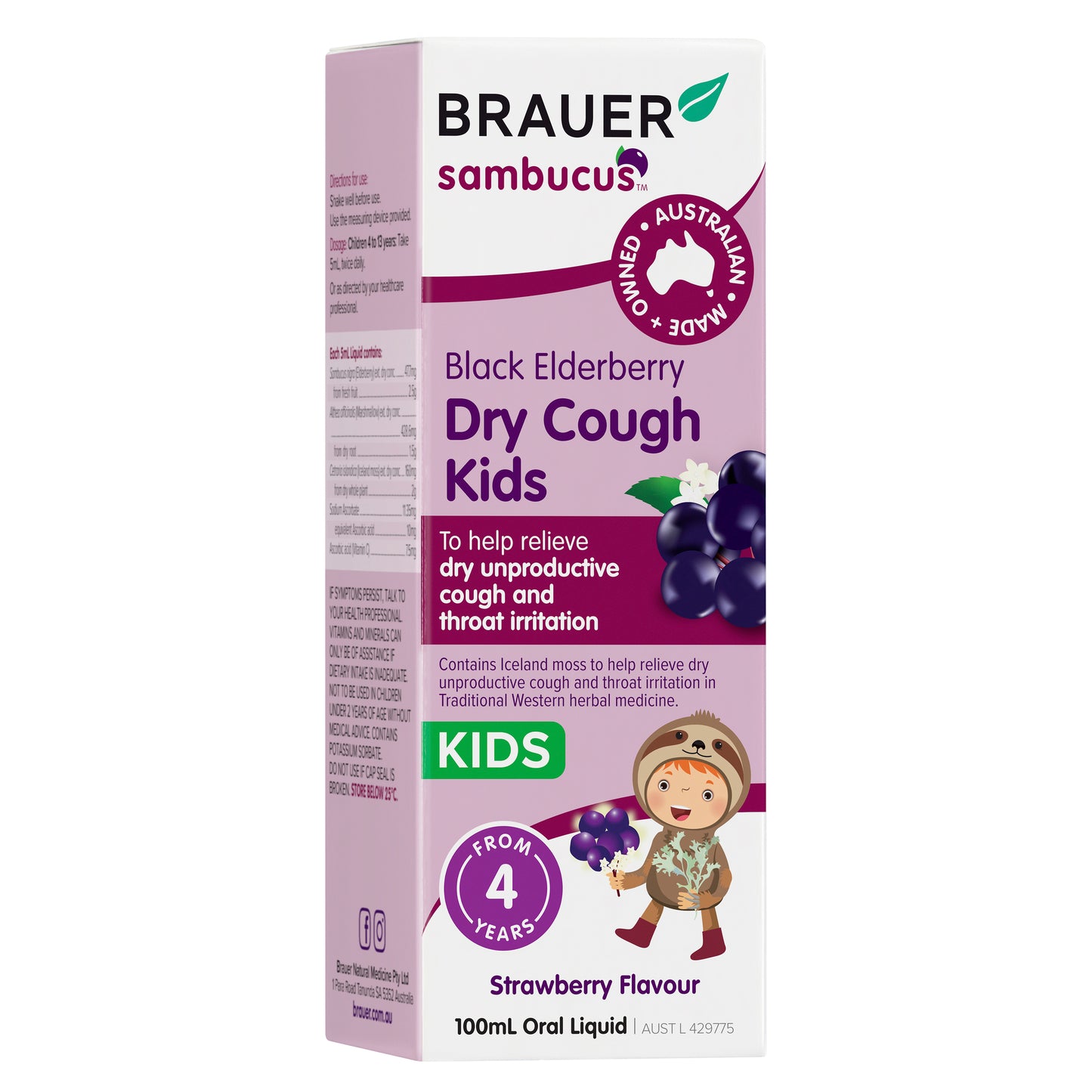 Brauer Elderberry Dry Cough Kids 100mL