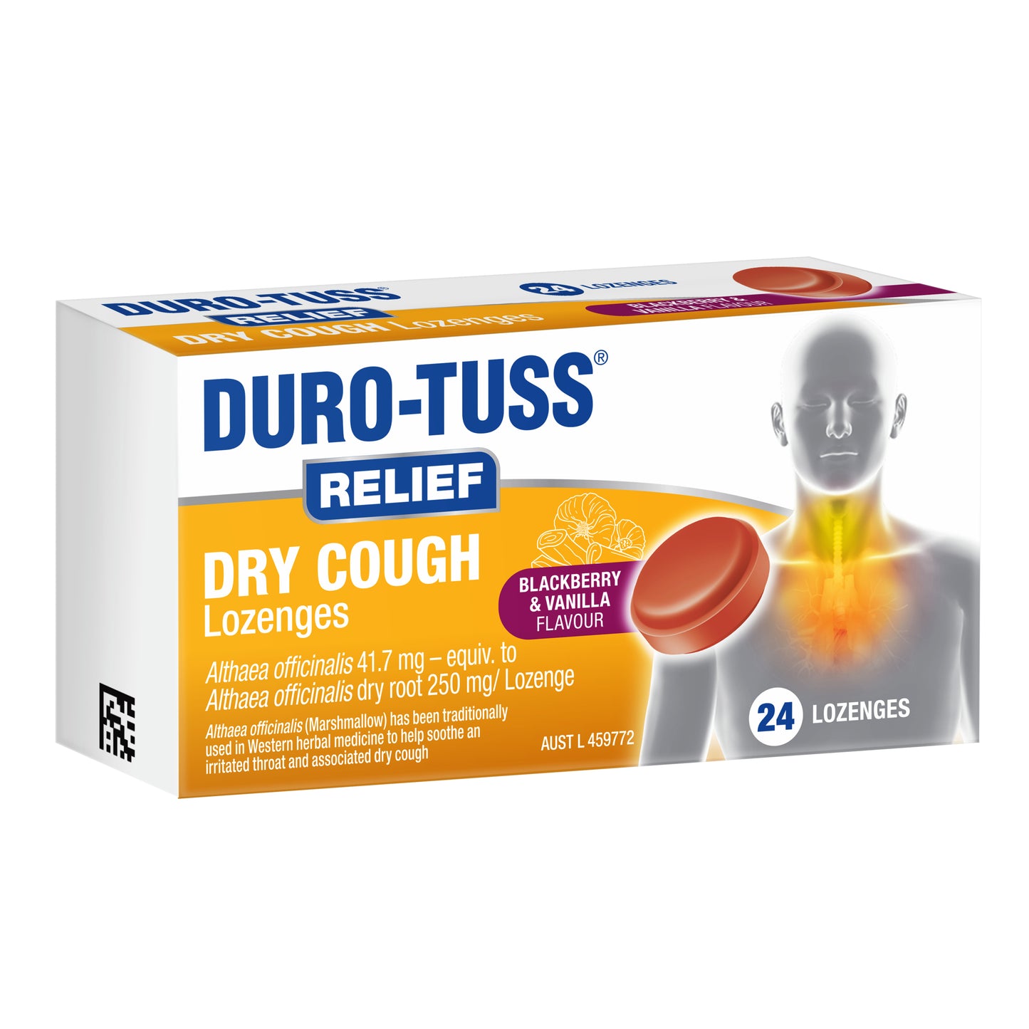 Duro-Tuss Cough Lozenges Relief Dry Blackberry Vanilla 24
