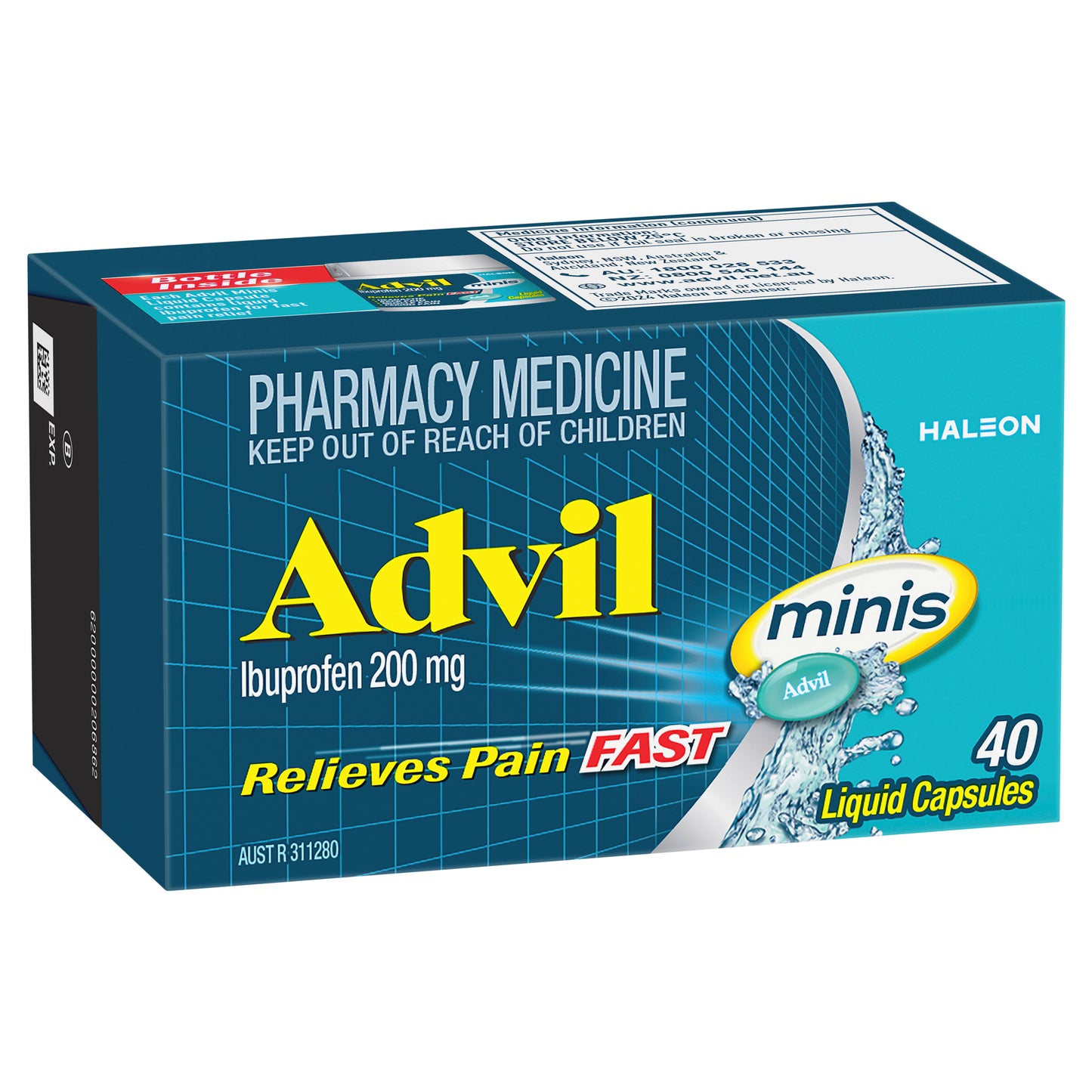 Advil Minis Ibuprofen 200mg Liquid Capsules 40