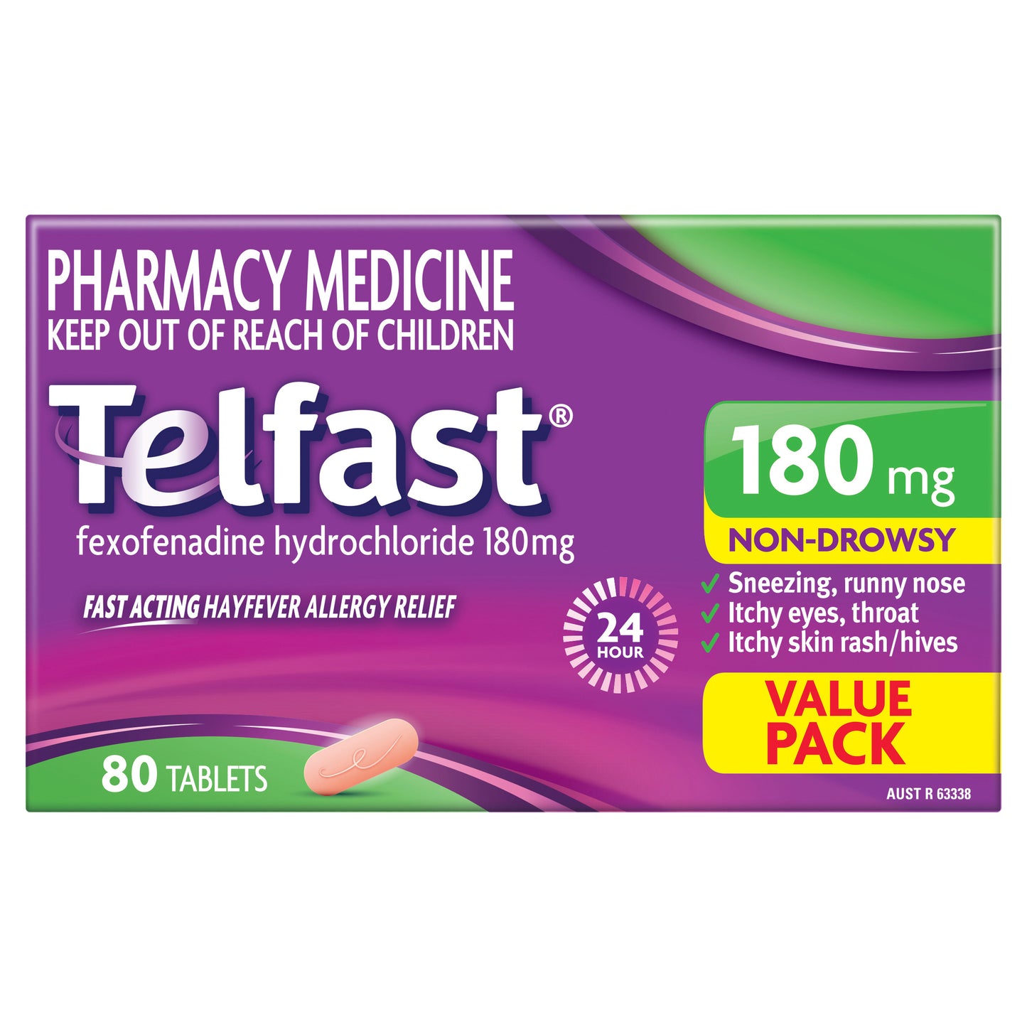 Telfast Fexofenadine 180mg Tablets 80