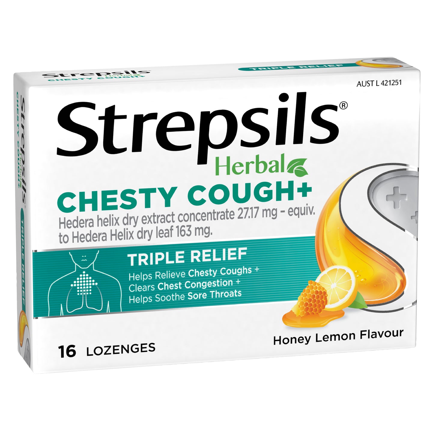 Strepsils Herbal Cough + Honey Lemon Lozenges 16