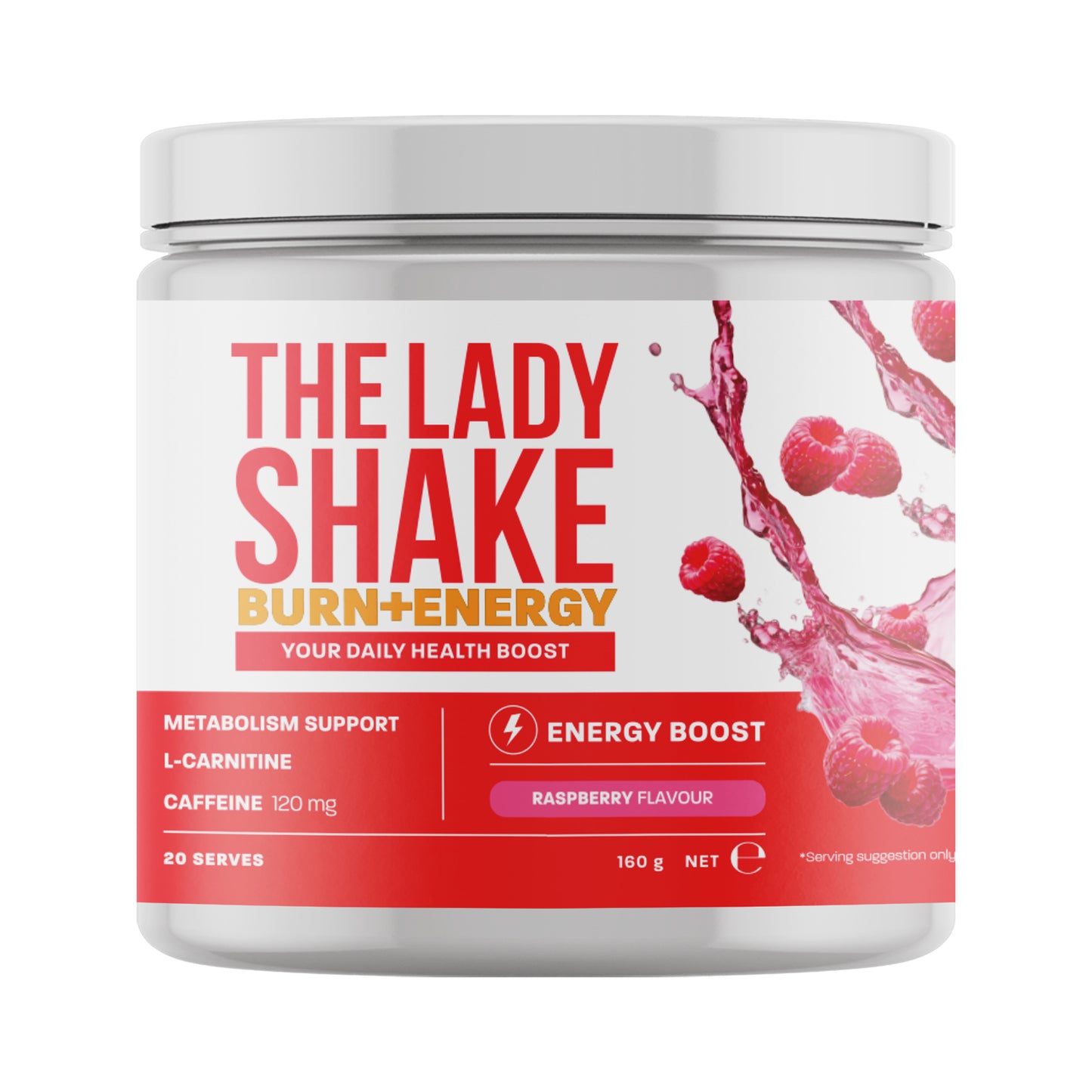 The Lady Shake Burn + Energy Raspberry 160g