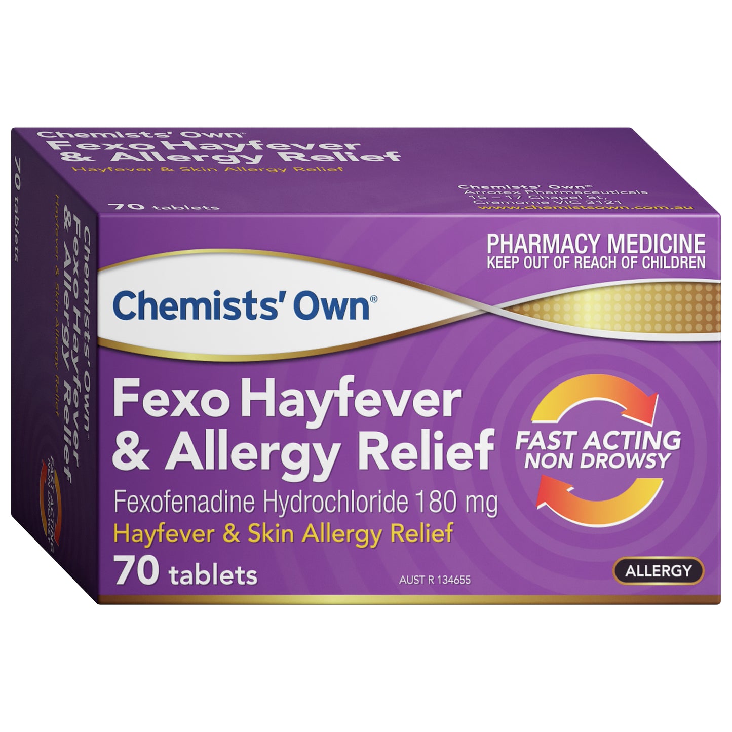 Chemist Own Fexofenadine Hayfever & Allergy 180mg Tablets 70