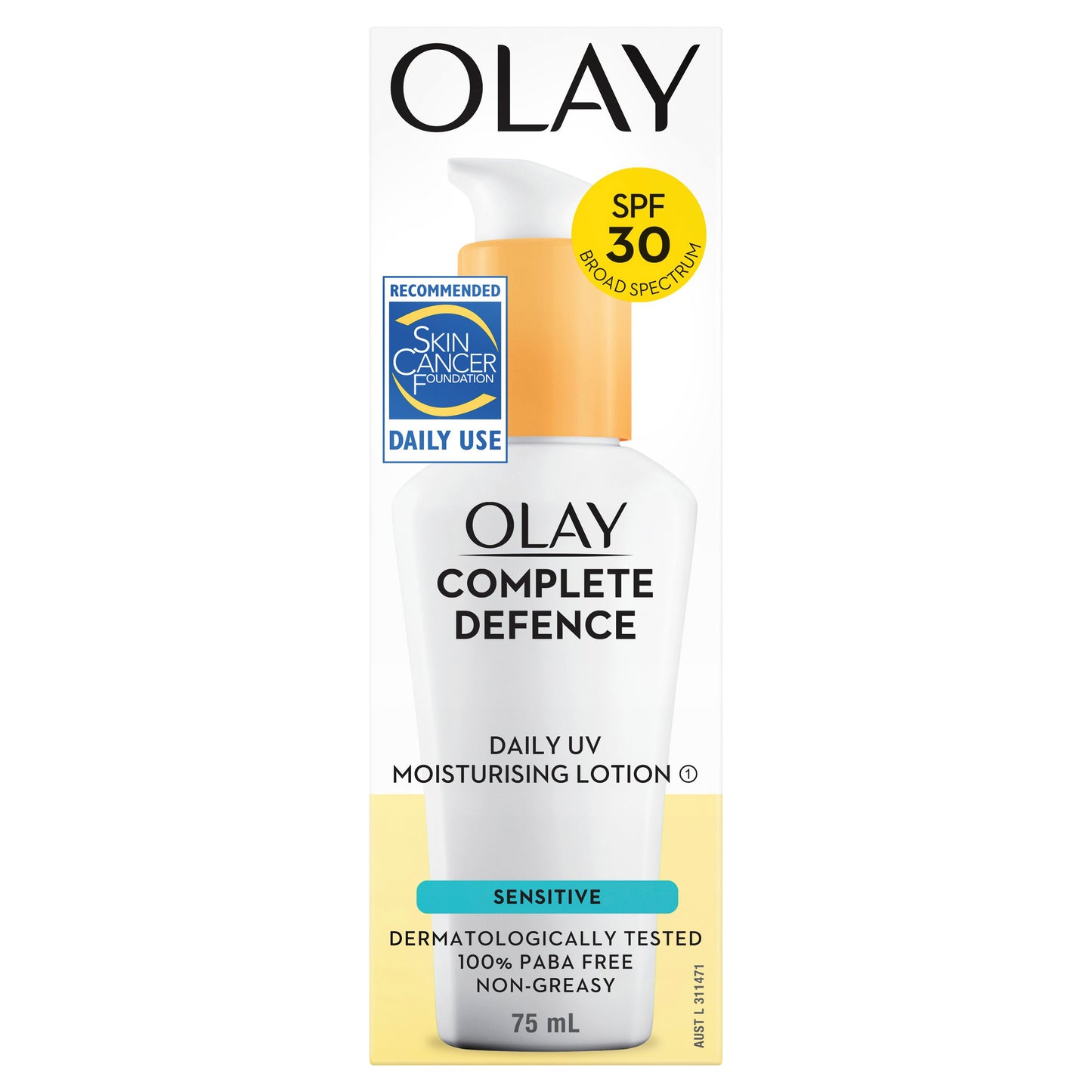 Olay Complete Defence Daily UV Moisturising Lotion SPF30 Sensitive 75mL