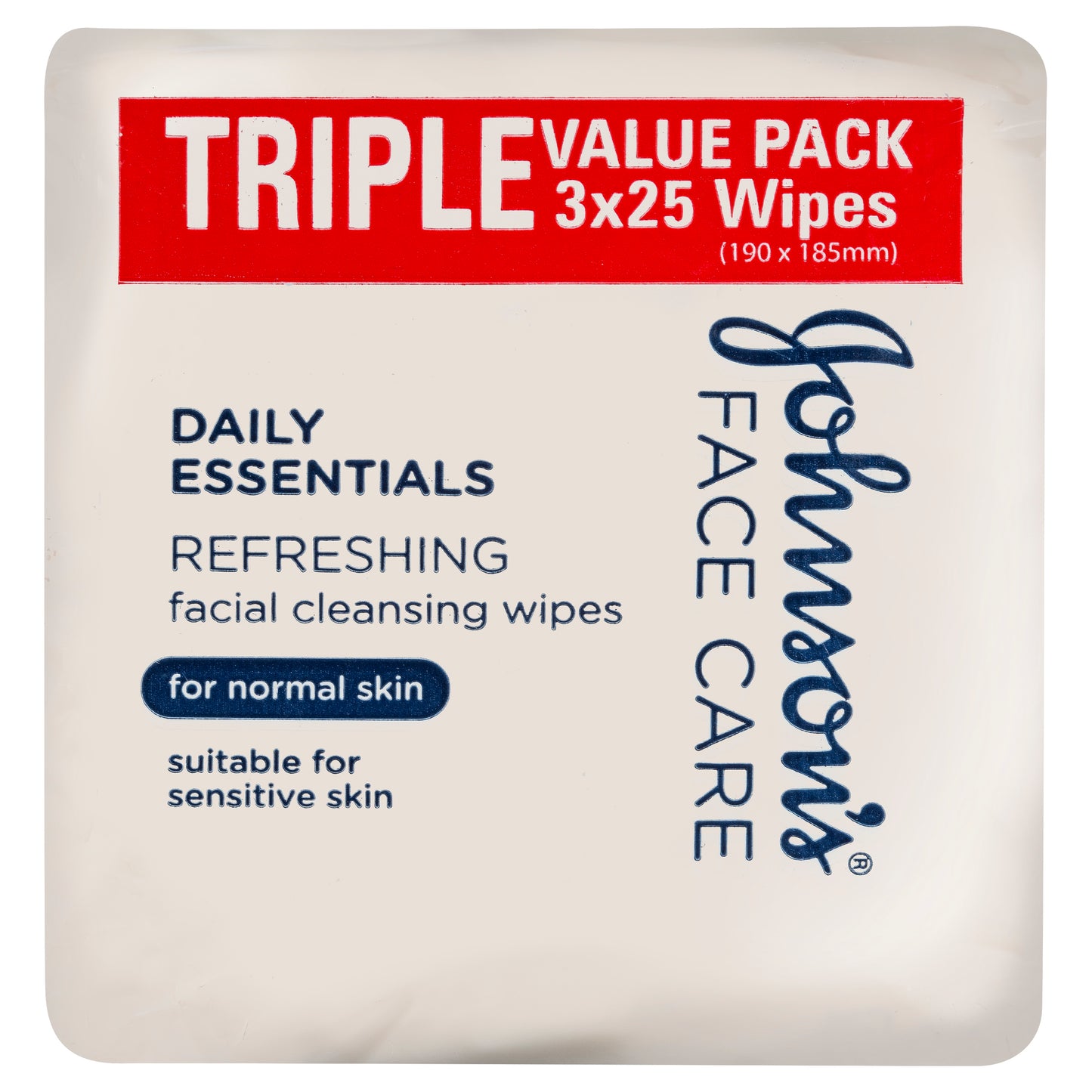 Johnson’s Daily Essentials Facial Cleansing Wipes Normal Skin 3 x 25