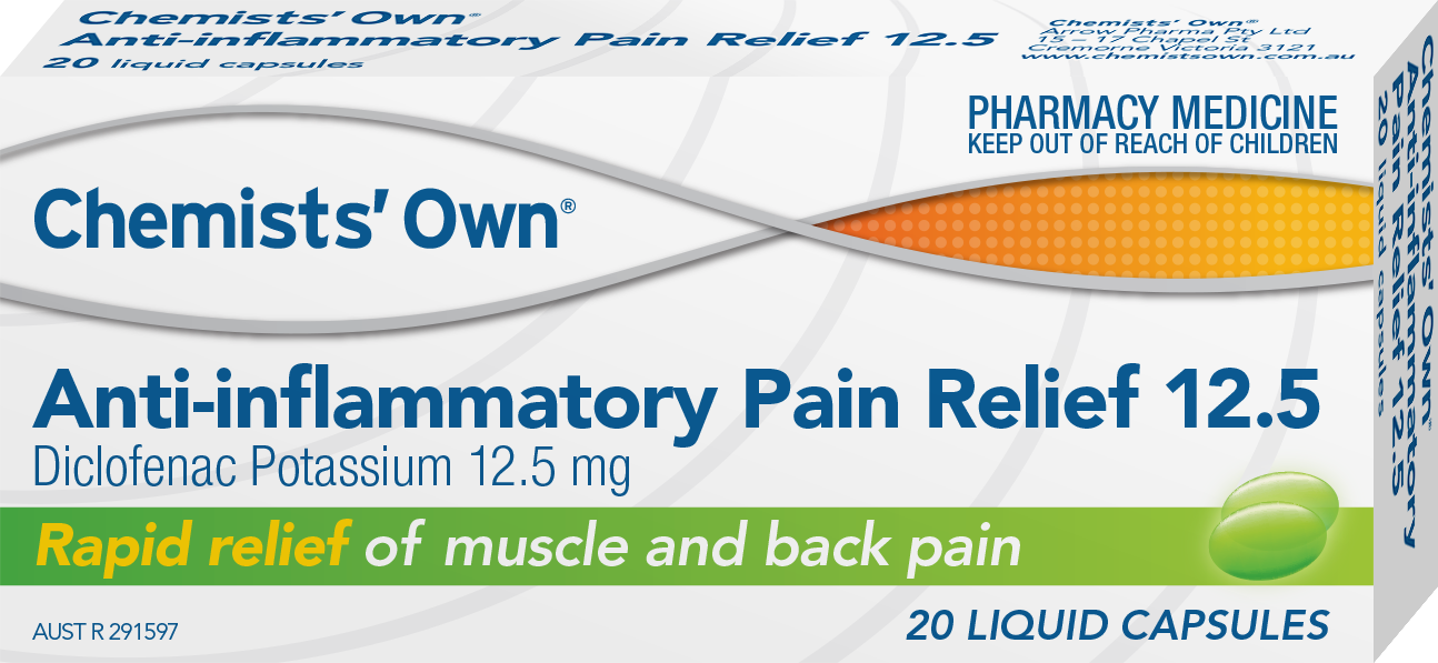 CO Anti-inflammatory Pain Relief 12.5mg Liquid Caps 20