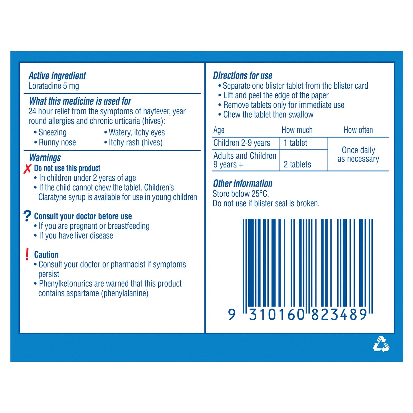 Children's Claratyne Hayfever & Allergy Relief Antihistamine Grape Flavoured Chewable Tablets 30 pack