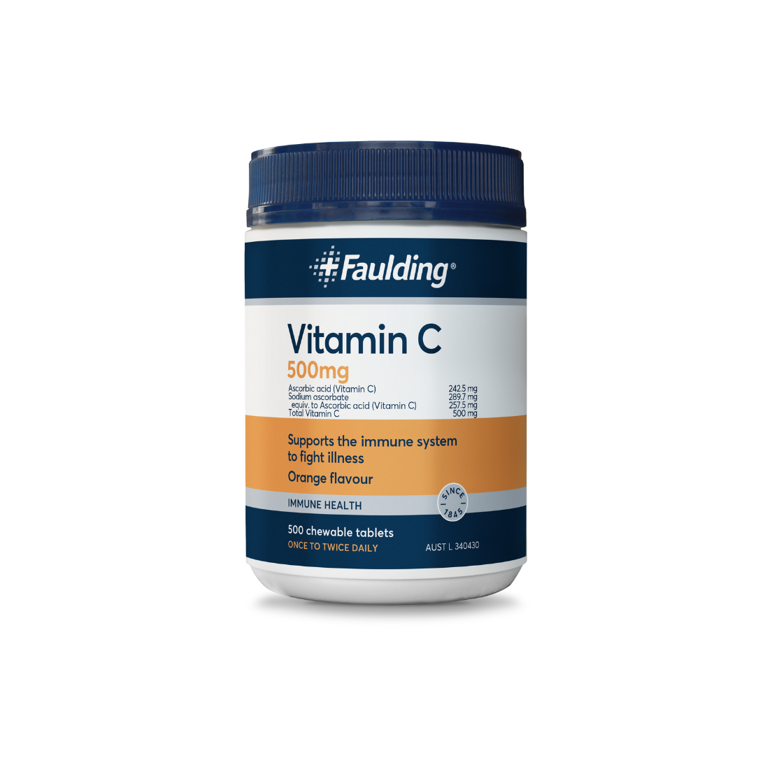 Faulding Vitamin C 500 mg 500 Chewable Tablets