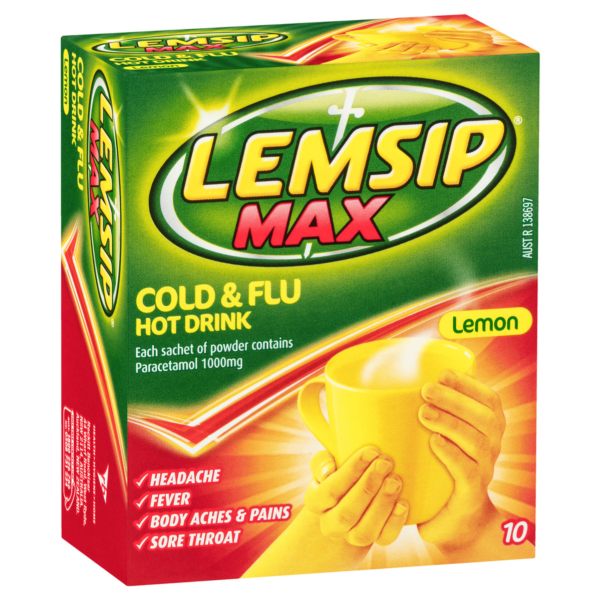 Lemsip Max Cold and Flu Relief Hot Drink Lemon 10pk