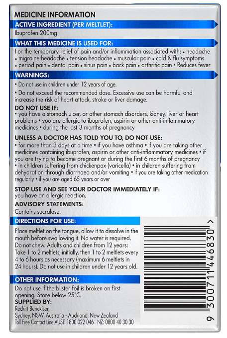 Nurofen Meltlets - Citrus 200mg 48 pack