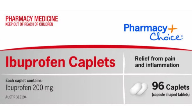 PharmacyChoice Ibuprofen Caplets 96 Tablets