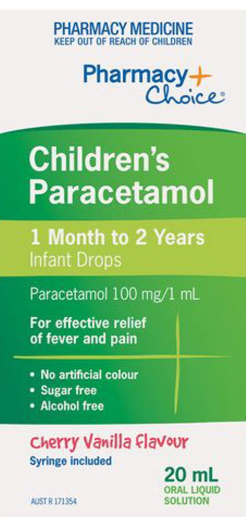 PharmacyChoice Children's Paracetamol Infant Drops (1 Month to 2 Years) 20 mL