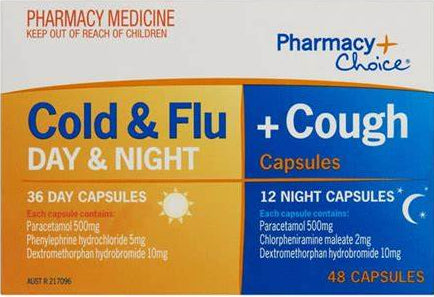PharmacyChoice Cold & Flu + Cough Day & Night PE 48 Capsules