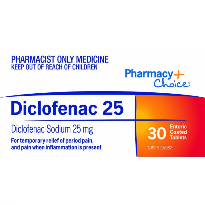 PharmacyChoice Diclofenac 25 30 Tablets