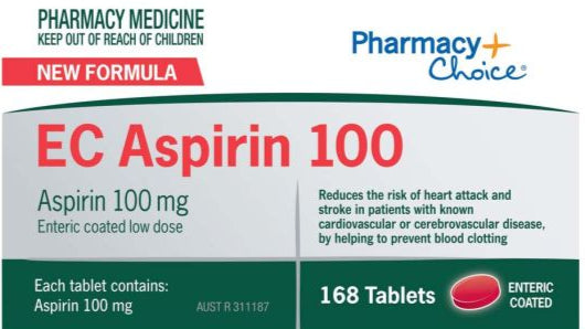 PharmacyChoice EC Aspirin 100 mg 168 Tablets
