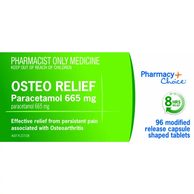 PharmacyChoice Osteo Relief Paracetamol 665 mg 96 Tablets (Carton)