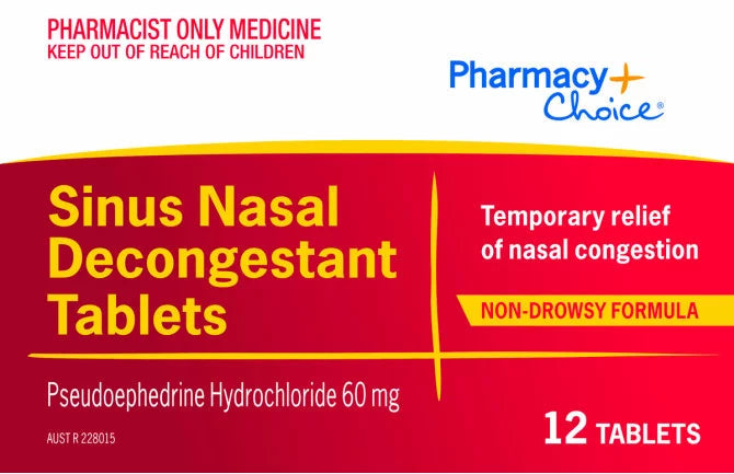 PharmacyChoice Sinus Nasal Decongestant Tablets 12 Tablets