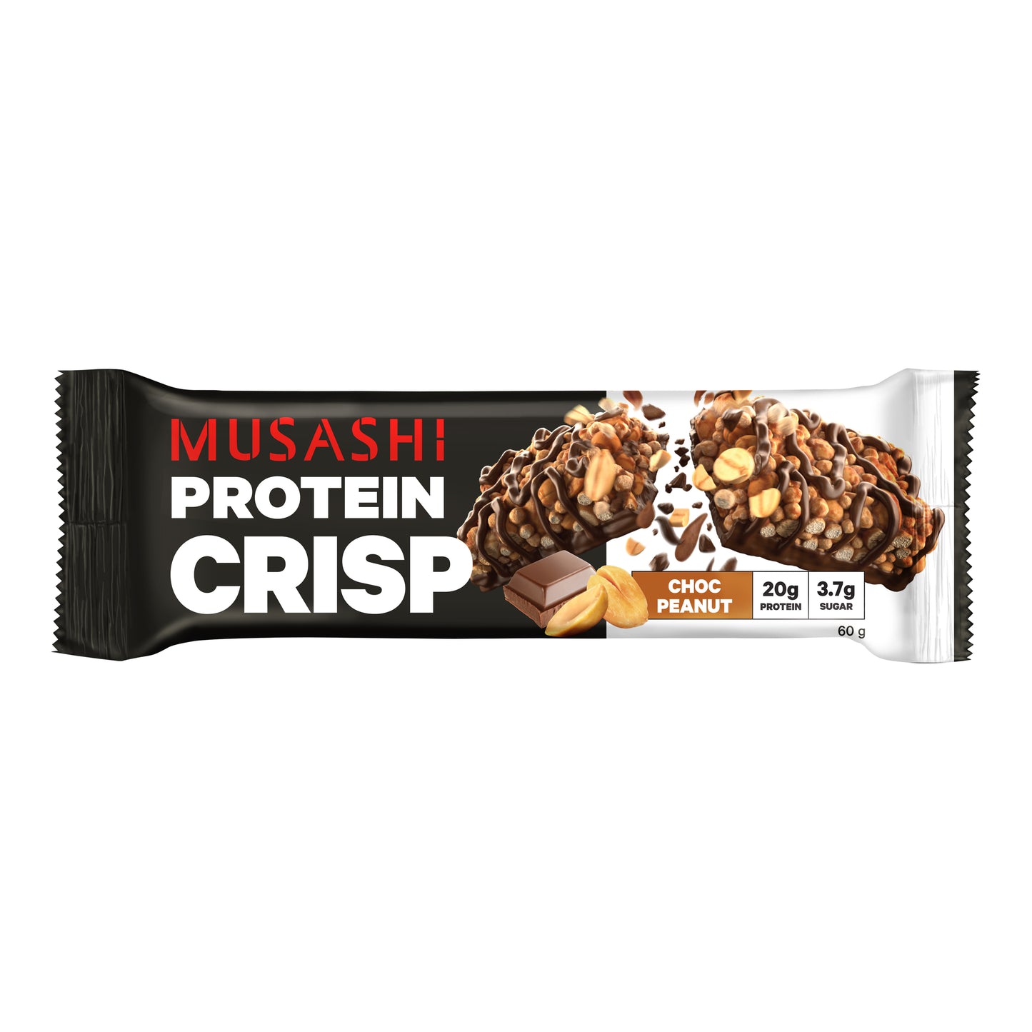 Musashi Protein Crisp Bar Choc Peanut 60g x12