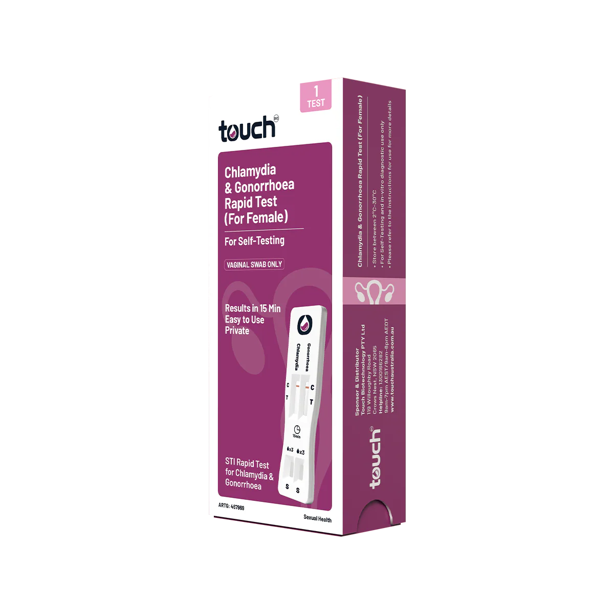 TouchBio Chlamydia and Gonorrhoea Rapid Test x1