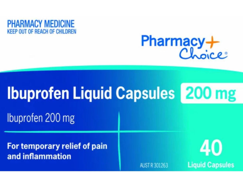 PharmacyChoice Ibuprofen Liquid Capsules 200 mg 40 Capsules