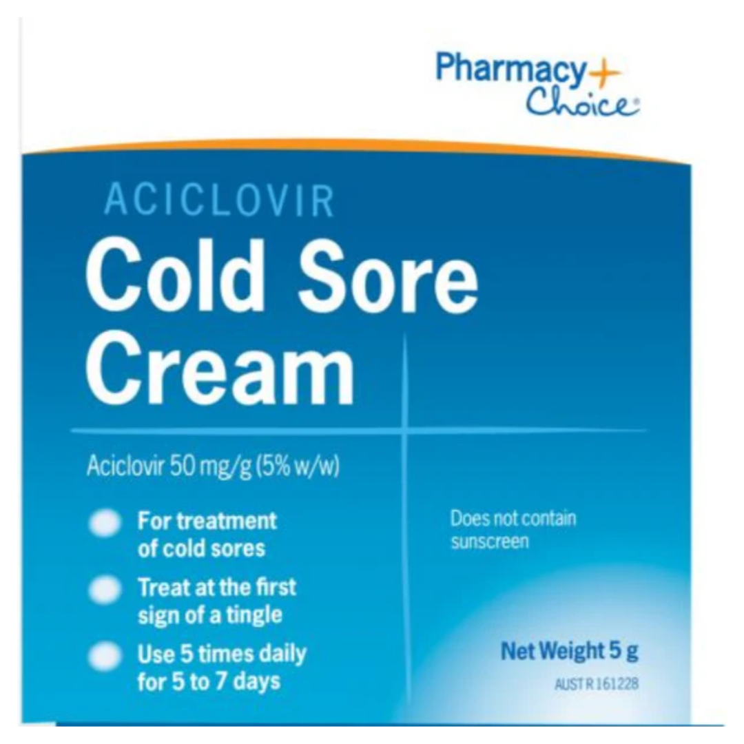 PharmacyChoice Aciclovir Cold Sore Cream 5 g Tube
