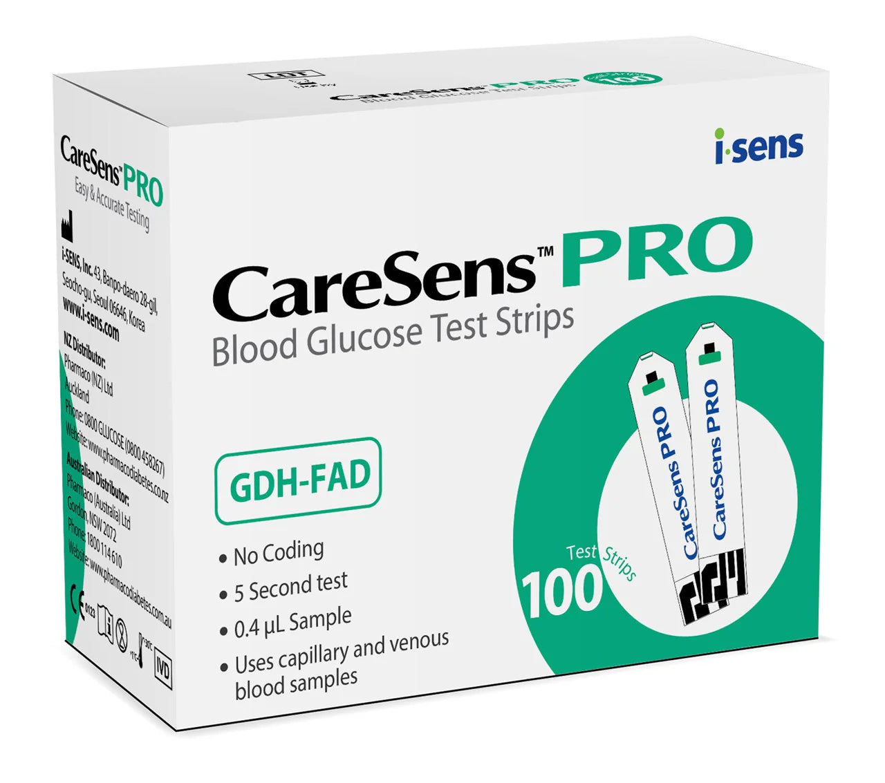 CareSens PRO Blood Glucose Test Strips (100 Tests)