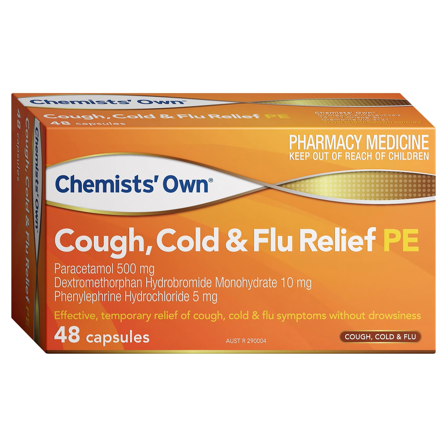 Chemist’s Own Cough Cold & Flu Relief PE Capsules 48
