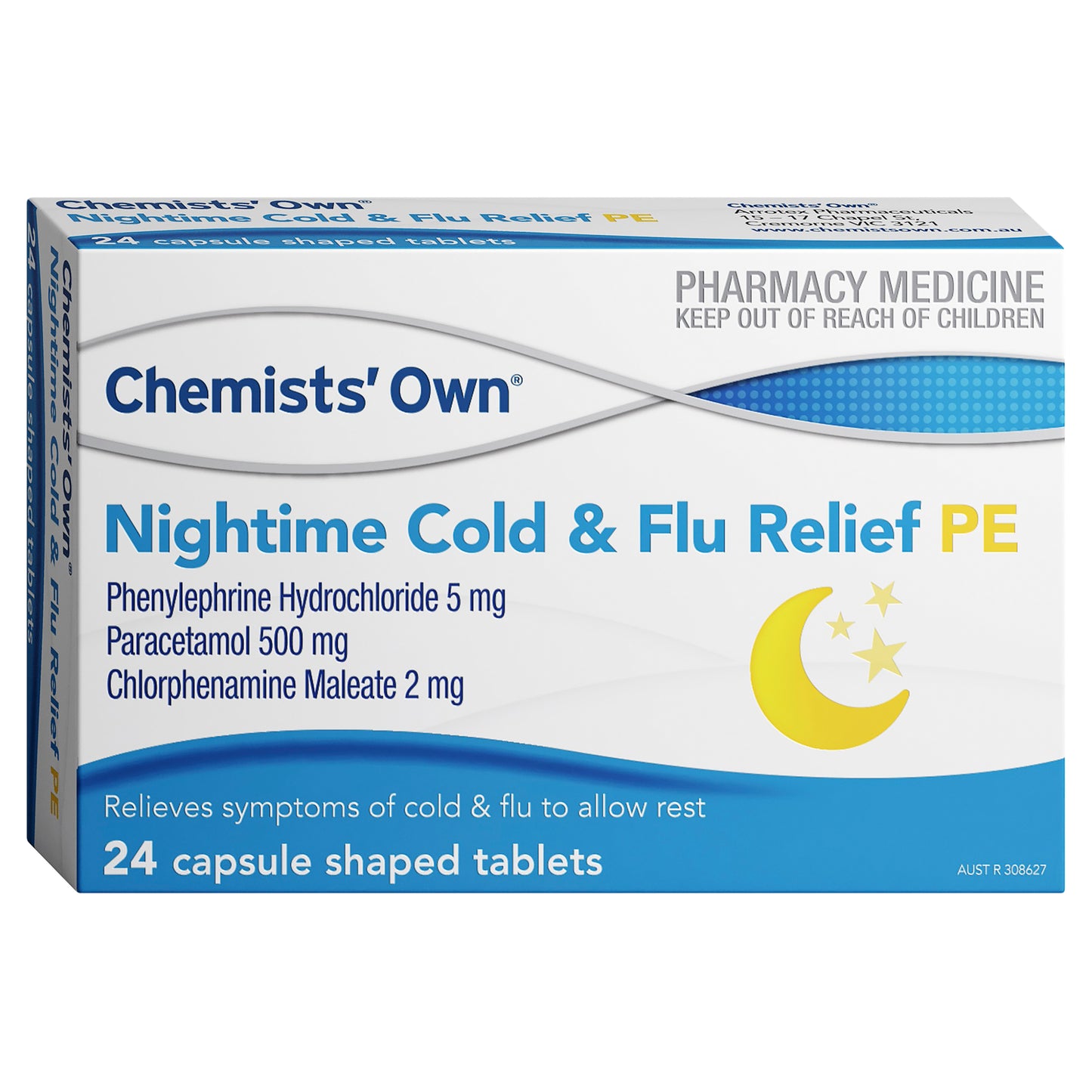 Chemist’s Own Night-Time Cold & Flu Relief PE Tablets 24