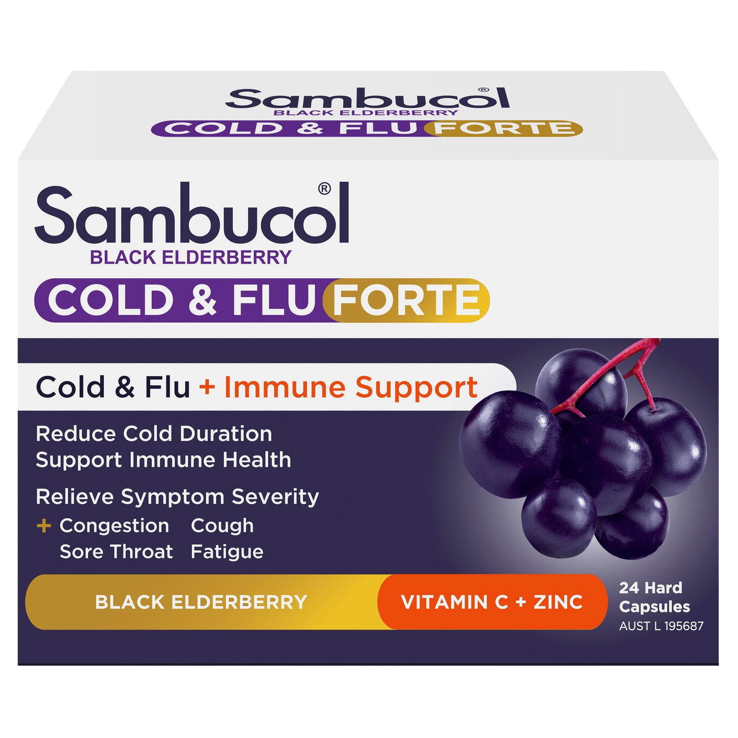 Sambucol Cold & Flu Forte Capsules 24
