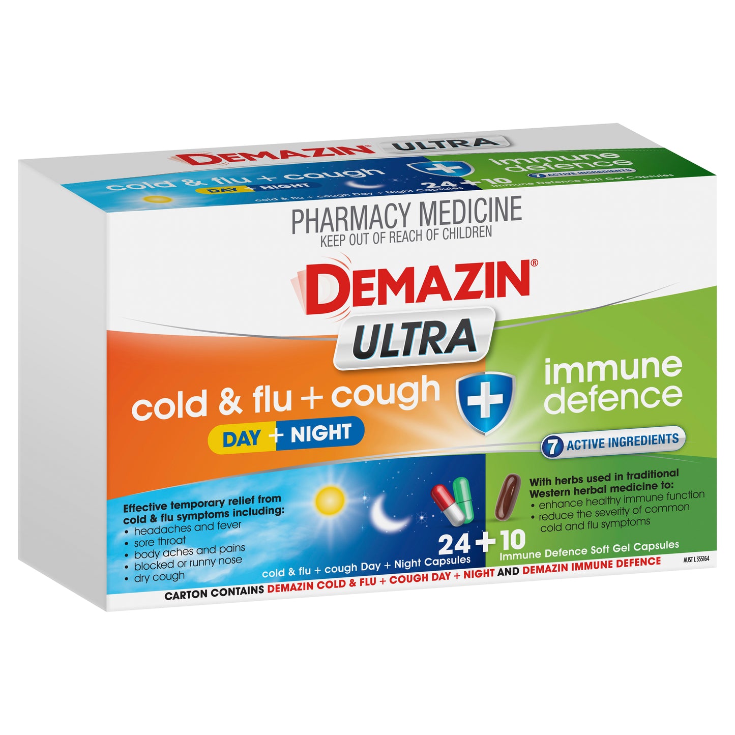 Demazin Ultra Cough Cold & Flu + Immune Capsules 34