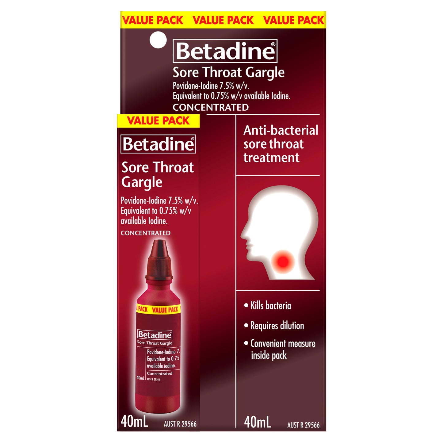 Betadine Sore Throat Gargle Value 40mL