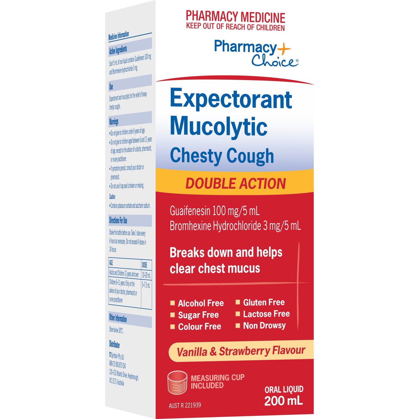 Pharmacy Choice Expectorant Mucolytic Chesty Cough Syrup 200mL
