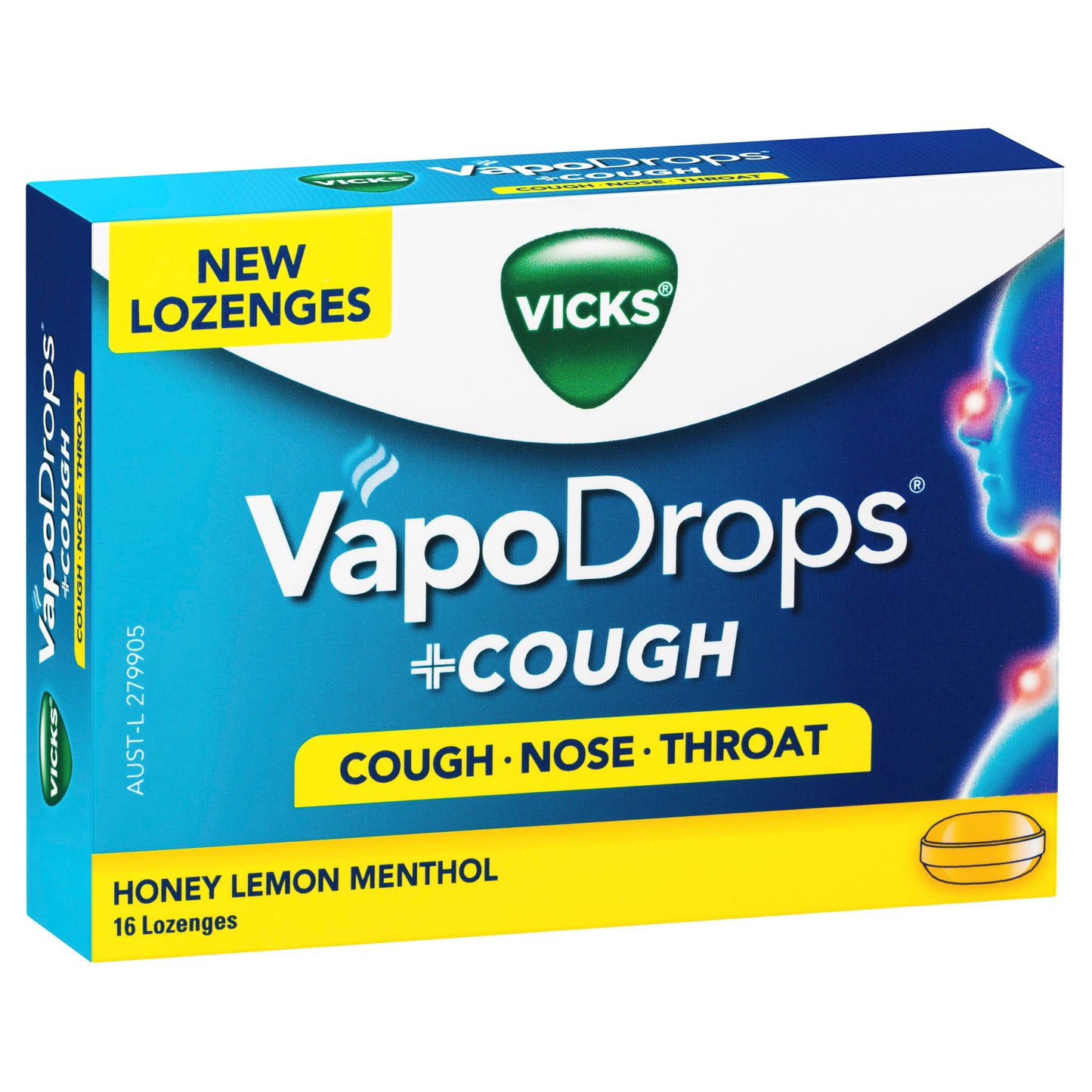 Vicks Cough Lozenges Honey & Lemon 16
