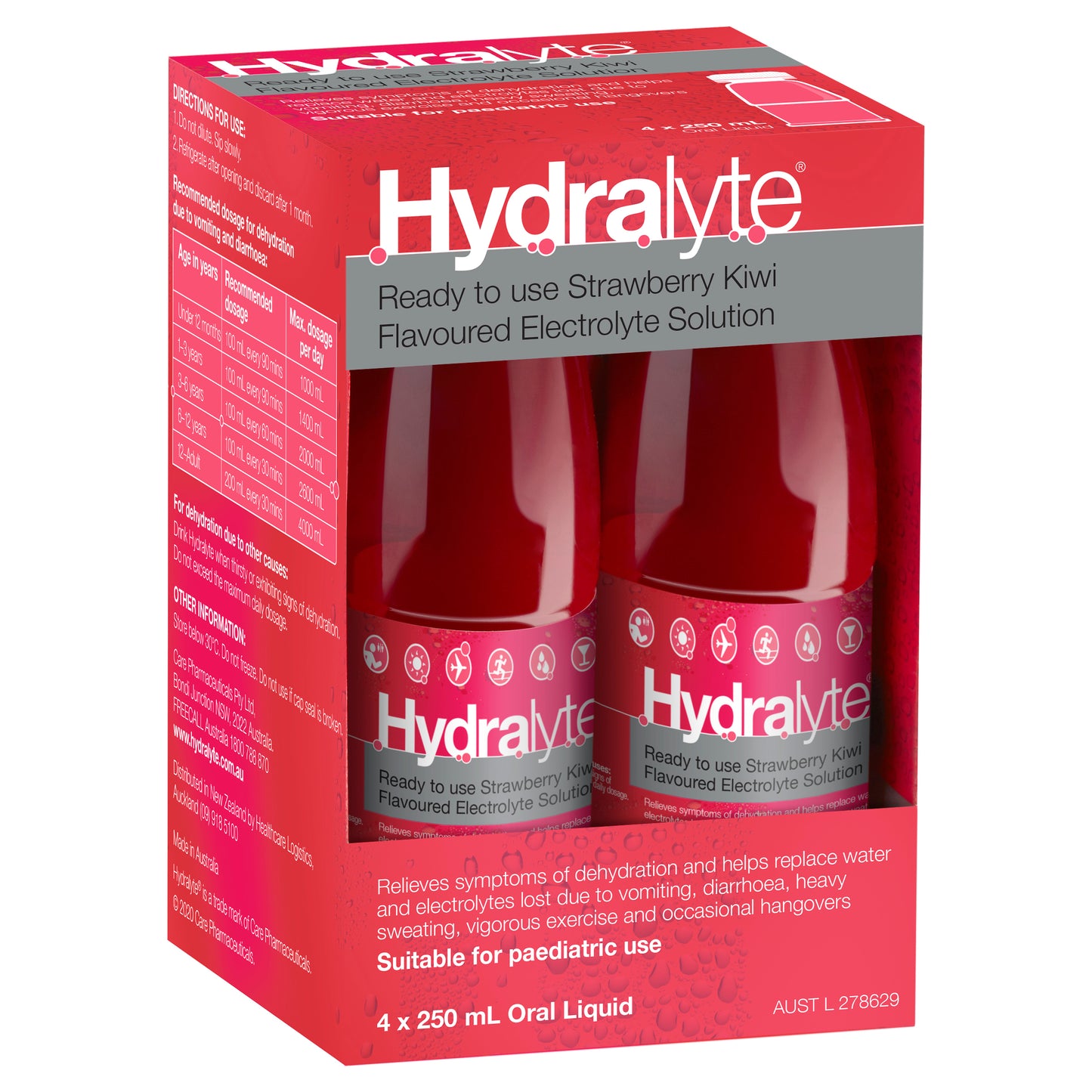 Hydralyte Liquid Strawberry Kiwi 250mL 4