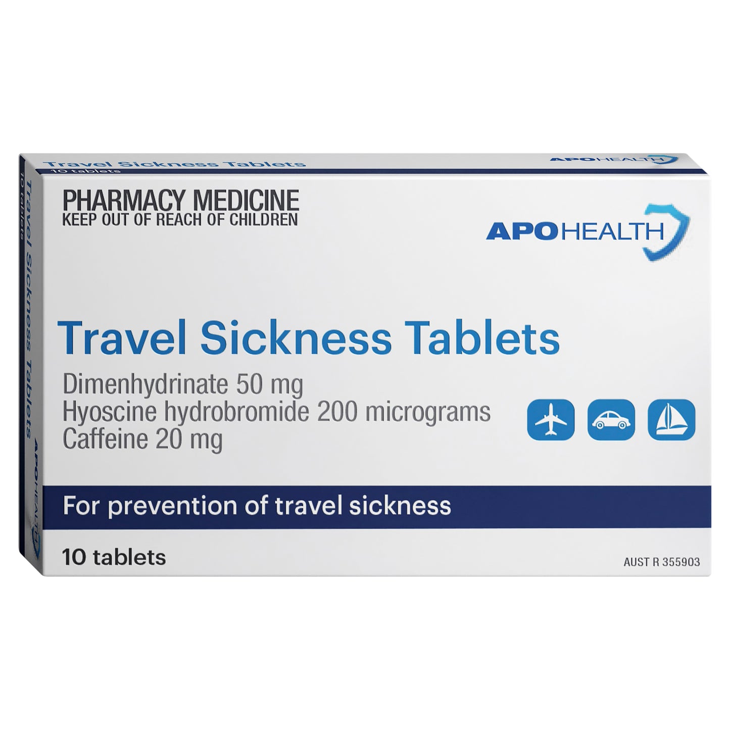 APH Travel Sickness Tablets Blister Pack 10