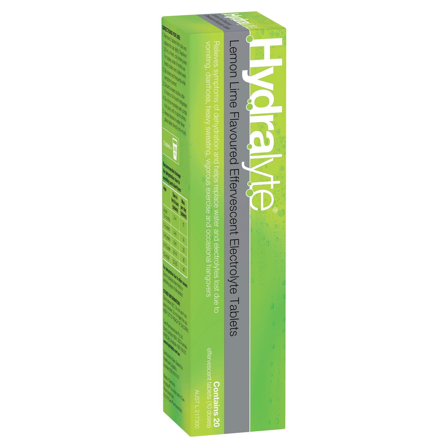 Hydralyte Effervescent Lemon Lime Tablets 20