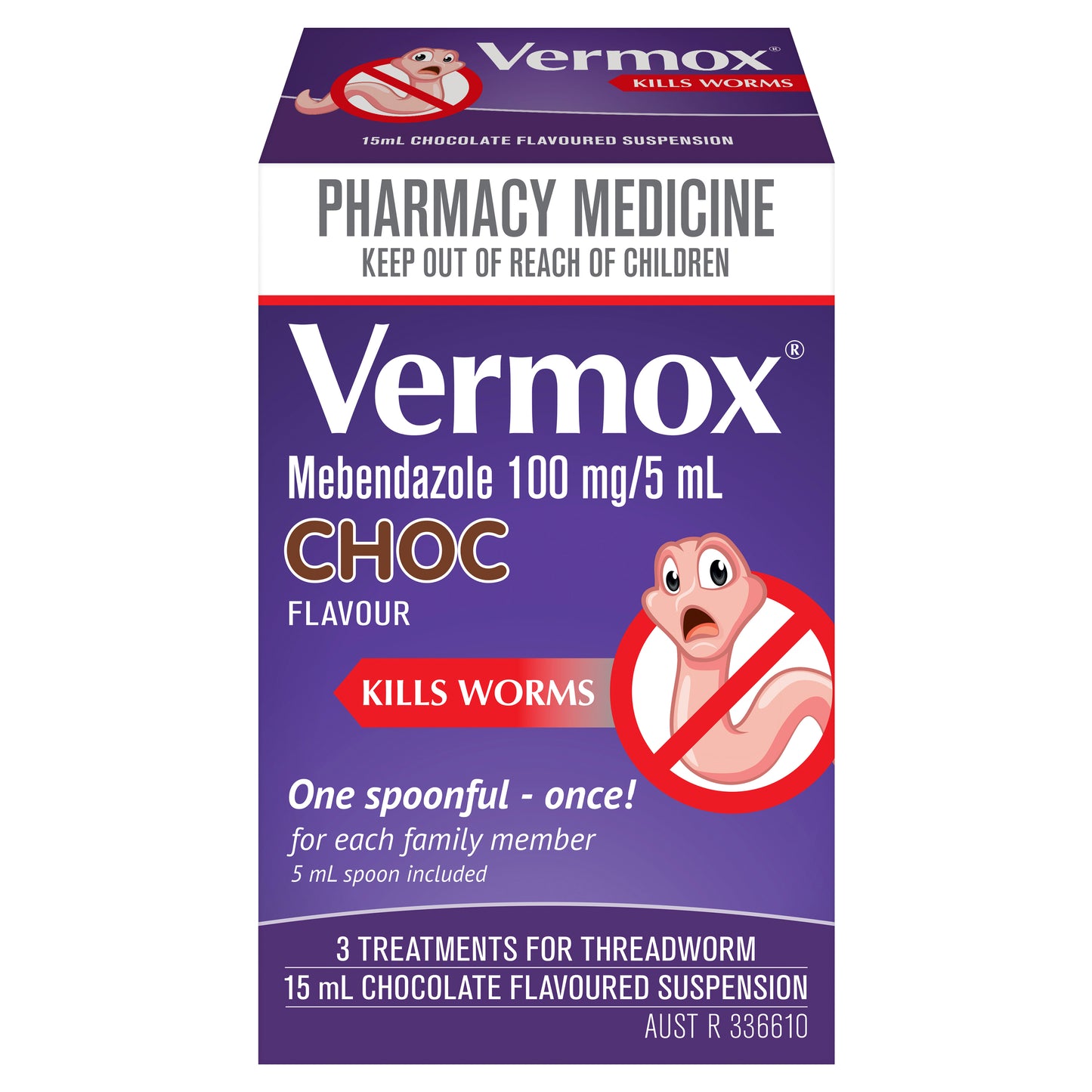 Vermox Chocolate Suspension 15mL