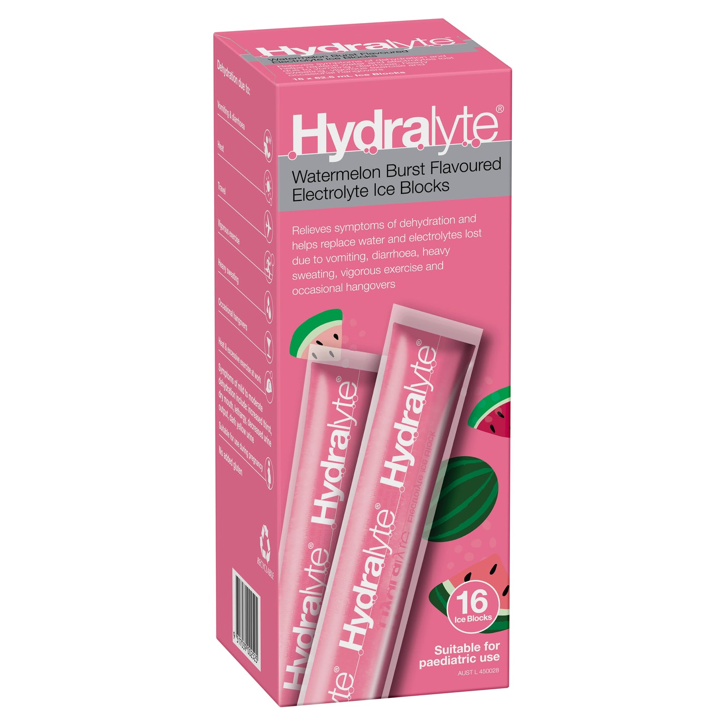 Hydralyte Watermelon Burst Ice Blocks 16