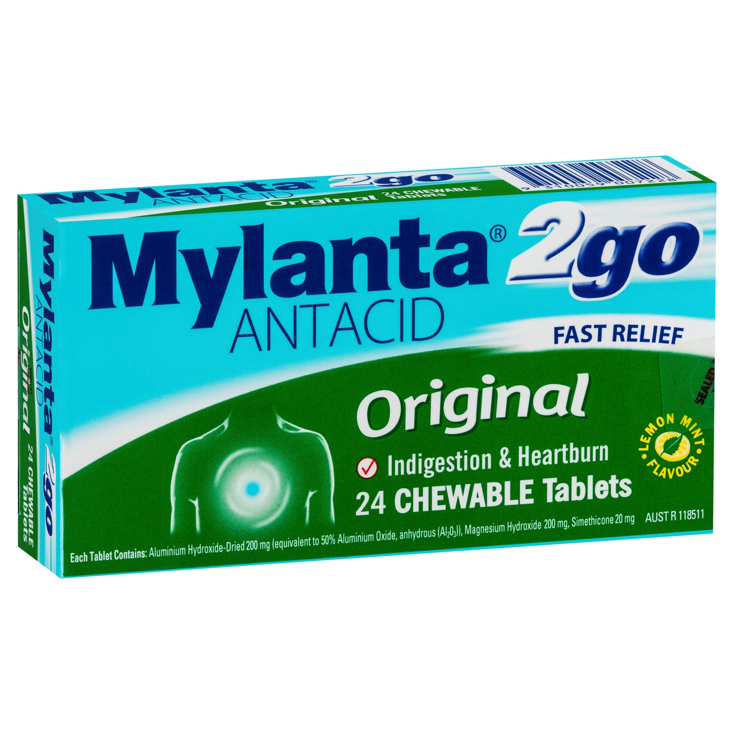 Mylanta 2Go Original Chewable Tablets 24