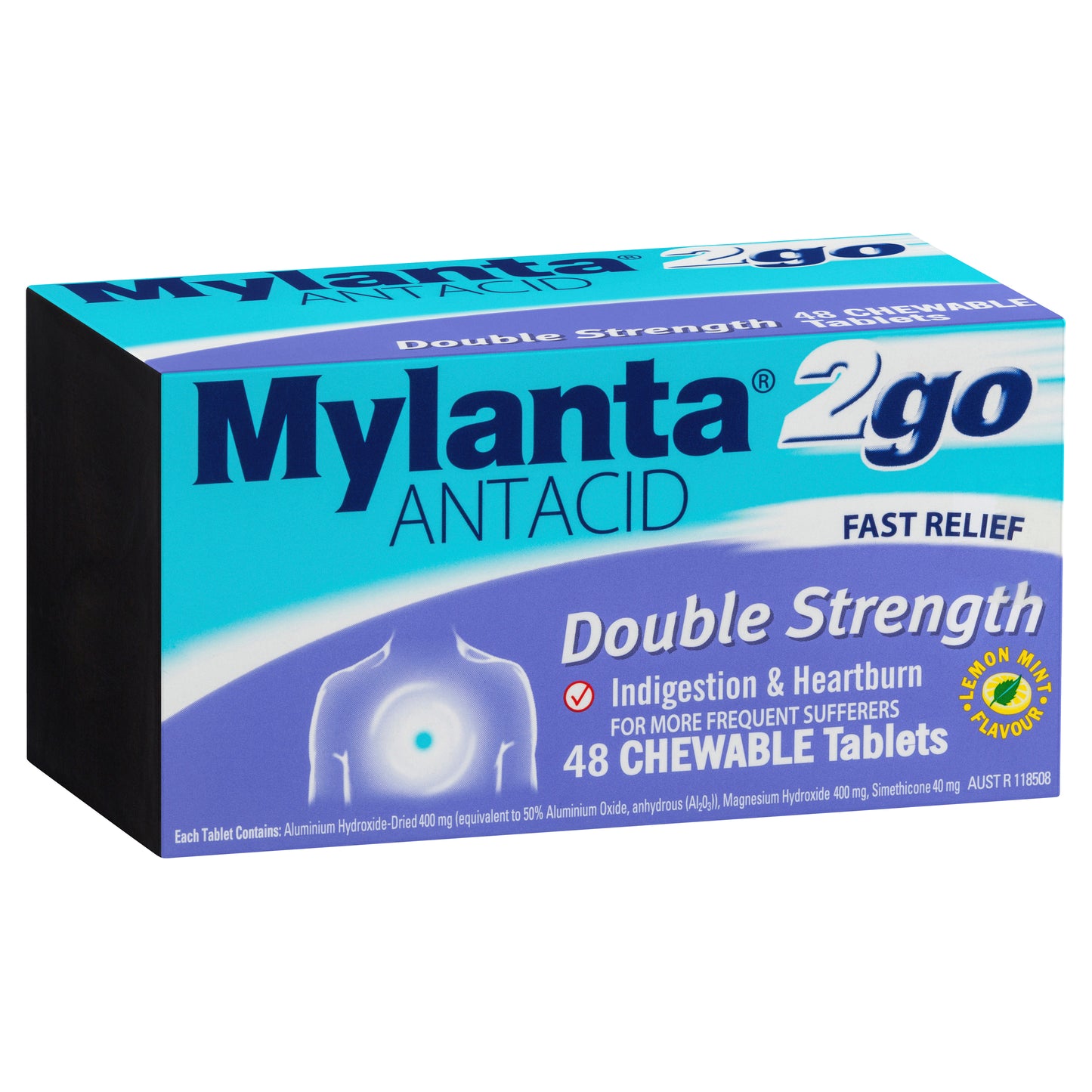 Mylanta 2Go Double Strength Chewable Tablets 48